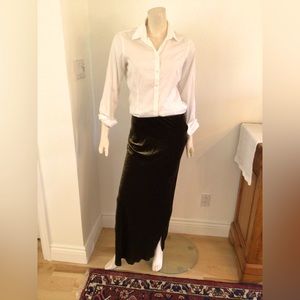 COPY - Nili Lotan Olive Velvet Maxi Skirt